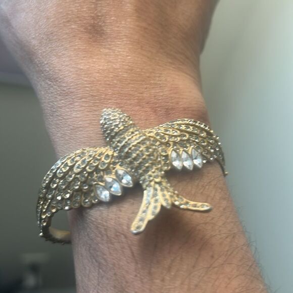 Gold Bird Cuff Bracelet - Picture 2 of 3